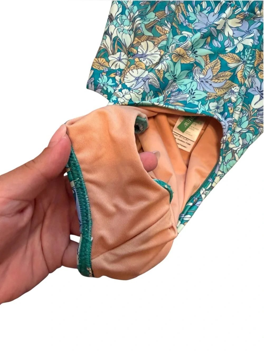 J. Crew Cutout One-Piece Swimsuit in Aqua Blooms